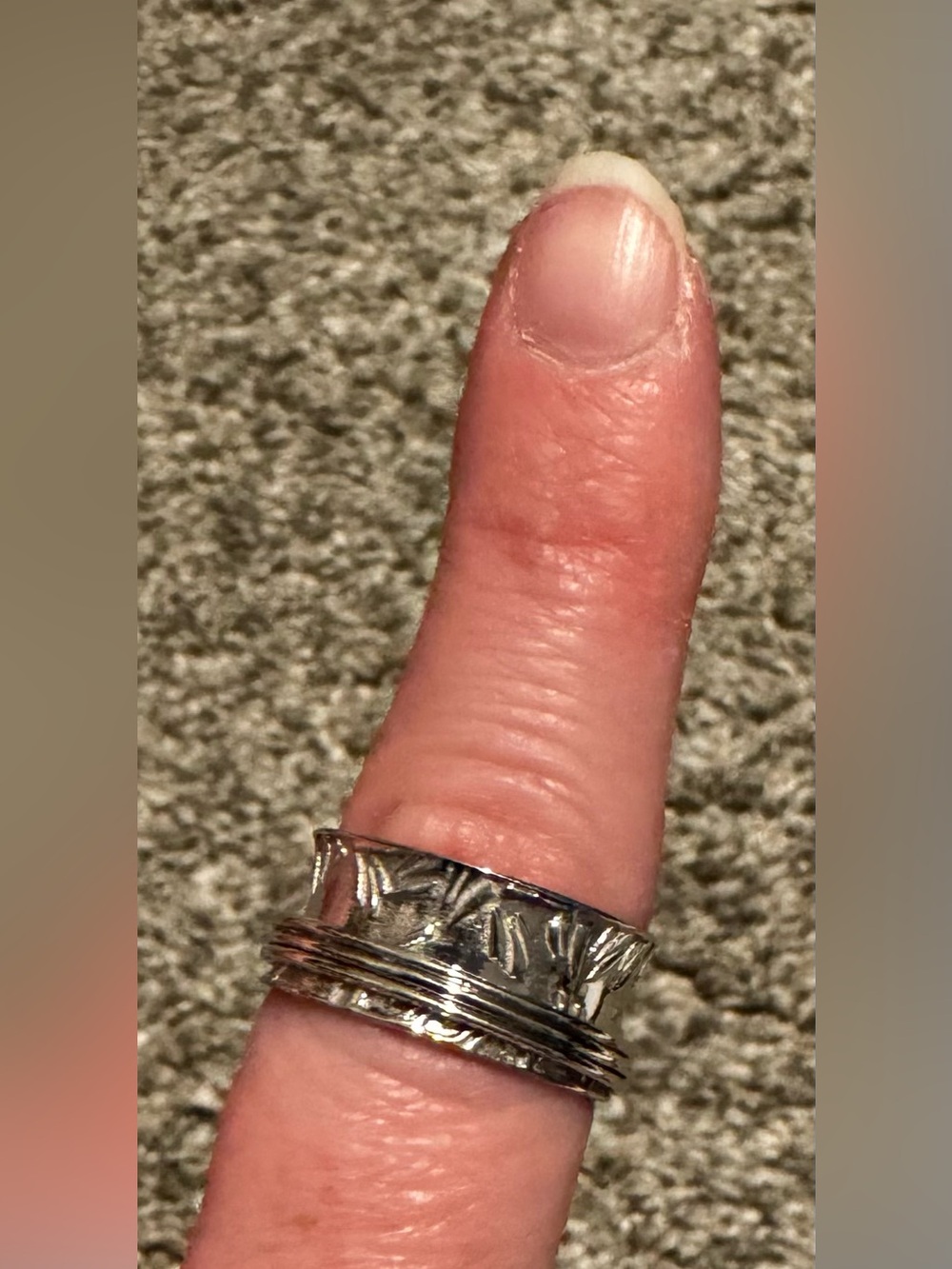 New Sterling Silver D’Joy 925 Women’s Men’s spinner band ring Sz 7 India